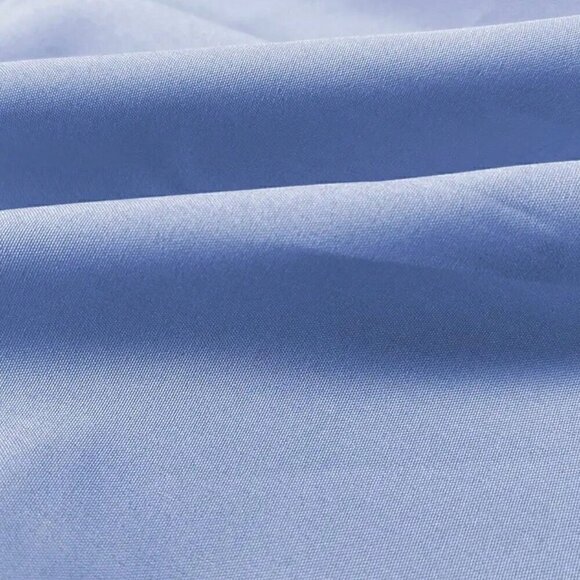 Blue Casual Women's Solid Color Drop Shoulder Long Sleeve Shirt - Picture 4 of 5